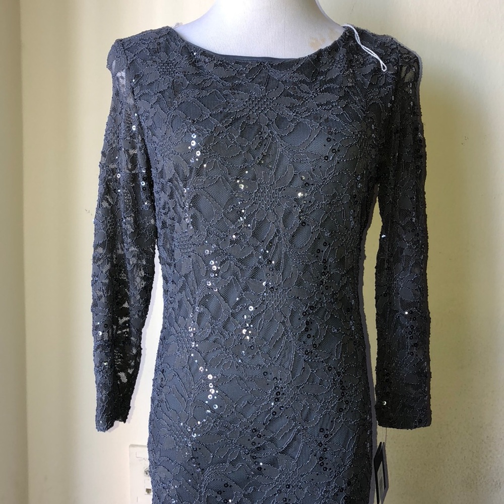 Marina Smoke Gray sequin dress